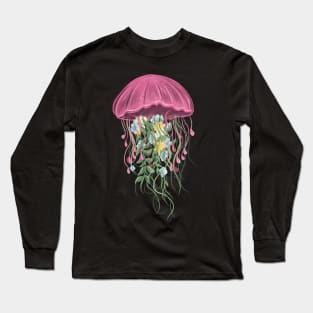 JELLYFISH AND FLOWERS Long Sleeve T-Shirt